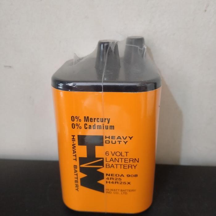Battery 6V Heavy Duty Lantern Baterai H4R25 Hw Hi-Watt 6V
