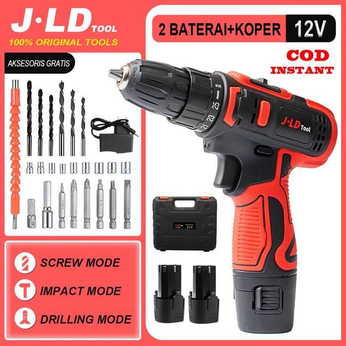 Krisbow Modern - Jld Mesin Impact Bor 12Vf Mesin Bor Baterai Cas 35N.M Bor Bater 10Mm Bor Baterai