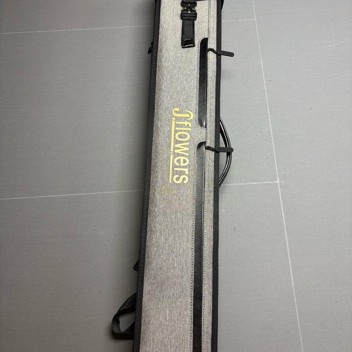 J Flowers Cue Case 3X5 3 Butt 5 Shaft Hitam Cokelat Biru - Tas Cue Berkualitas Tinggi Untuk