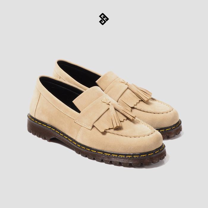 TERMURAHH SB ALETTA CREAM SUEDE - Sepatu Pria Slip On Loafers Formal Karet Flat Shoes Sneakers