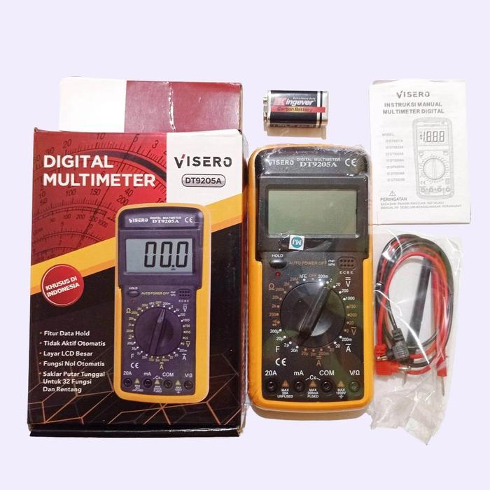 Avo Multimeter Digital VISERO DT-9205A 9205 Multitester LCD besar