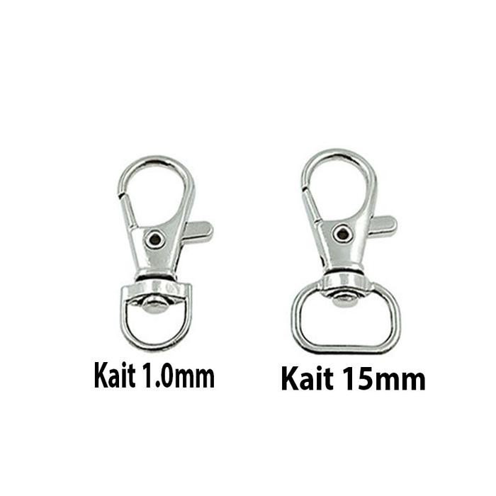 

New Kait Besi 1.0cm 1,5cm ( 100pcs ) Kew Kew Lanyard Hanger Crome Cantelan Tali Id Card Name Tag