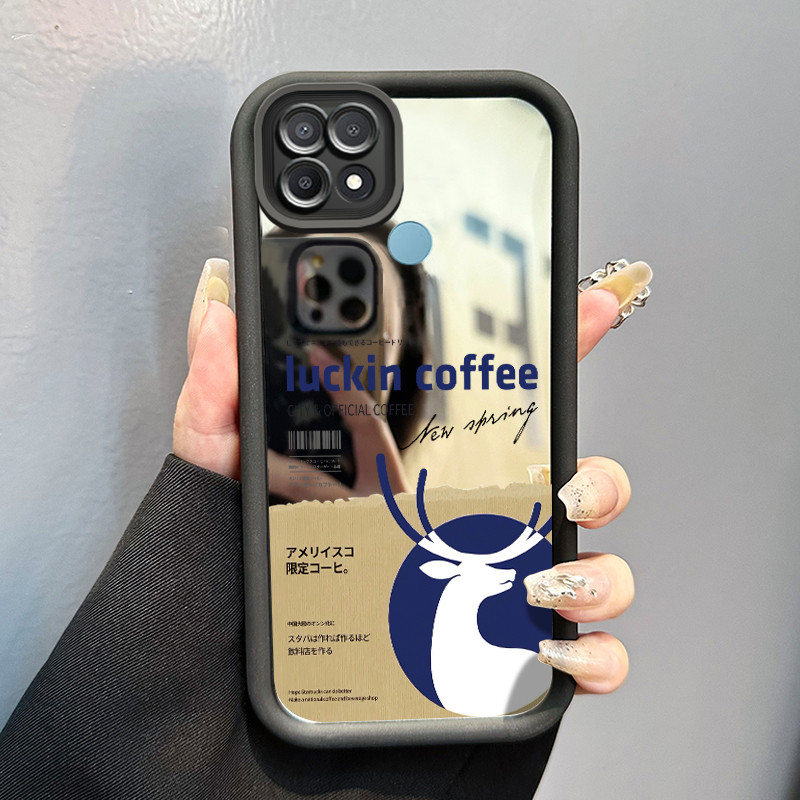 Casing Hp OPPO A15 A15s A35 Case Casing pola kopi Kesing HP Cesing cermin Kasing Silikon Softcase