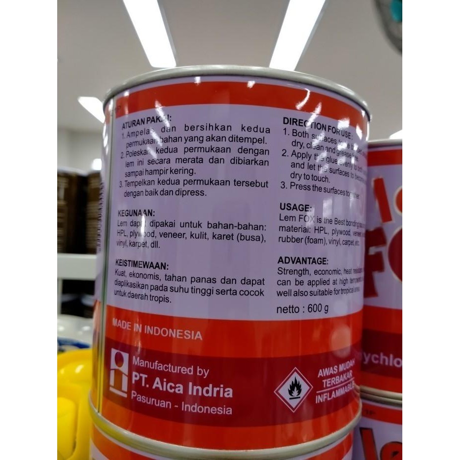 

LEM FOX LEM KUNING PEREKAT LEM KAYU ADHESIVE LEM SERBAGUNA 600 GRAM