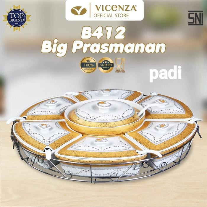 Prasmanan Set Besar Vicenza B412 Original Padi/Lily/Mawar/Melati