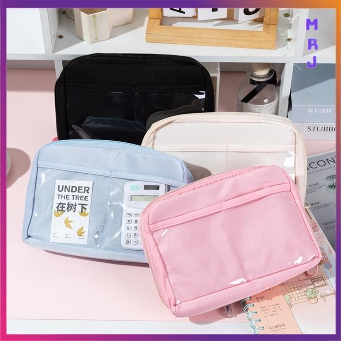 

ESTENIK` (COD) Tempat Pensil Ukuran Besar 12 Sekat Kotak Pensil Jumbo Pouch Stationery