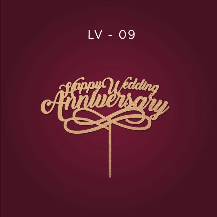 LV-09 Topper / Cake Topper / Hiasan Kue / Anniversary Topper Murah