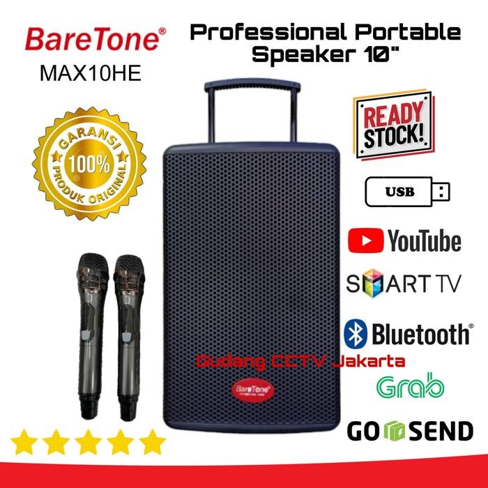 SPEAKER BARETONE 10 INCH MAX10HE / MAX-10HE /MAX 10 HE BLUETOOTH TWS