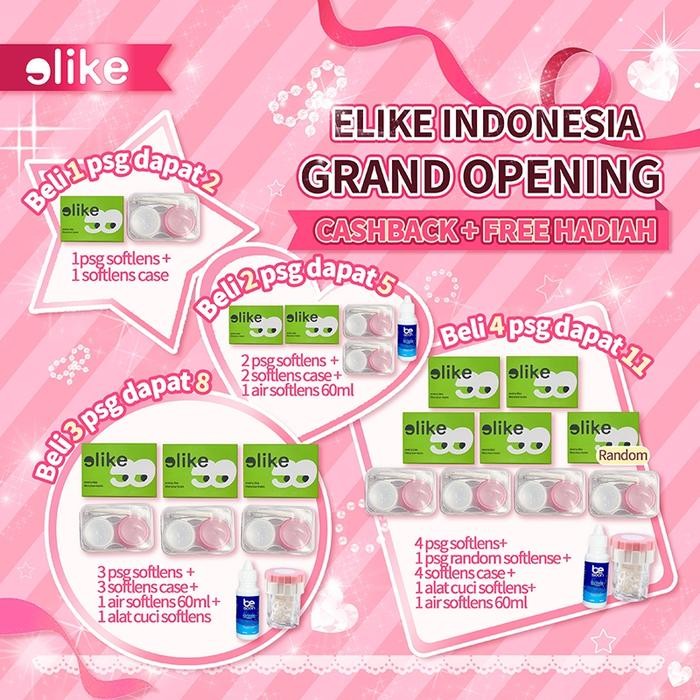 Pilihan- Elike Black Collection 1 Contact Lense Warna Diameter 14 Mm -14.2Mm Softlens Minus