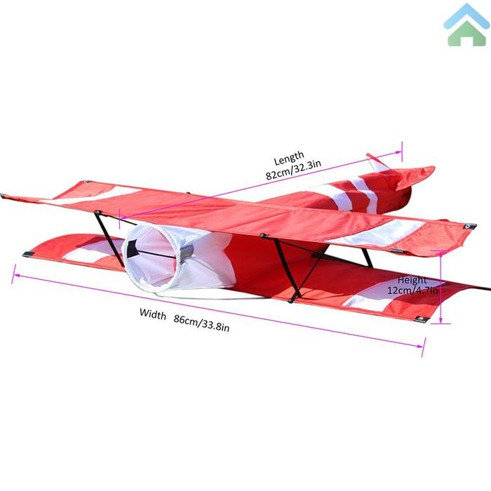 Layangan 3D Layangan Pesawat Layang Layang Besar Bi-Plane Kite Giant