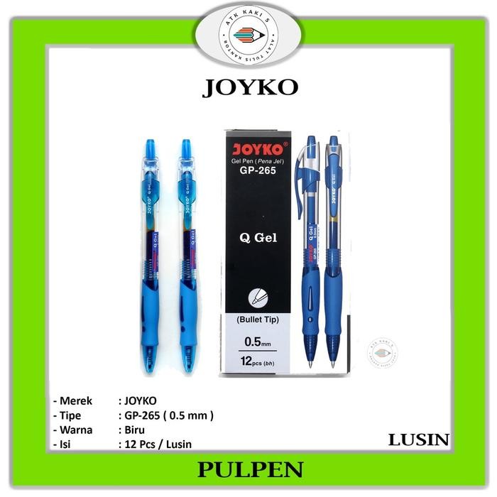 

Pulpen Gel Joyko GP-265 Q-Gel 0.5mm BIRU (Perlusin)