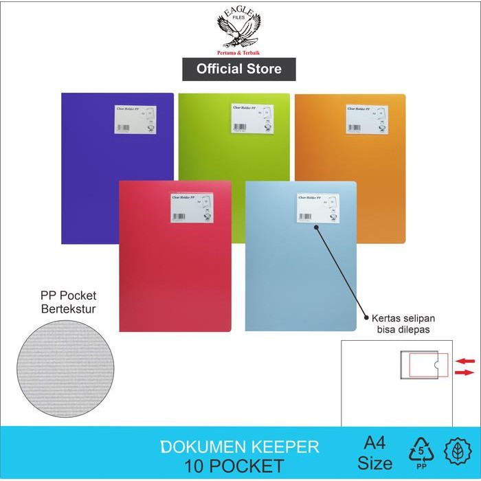 

EAGLE FILES Dokumen Keeper / Clear Holder / Display Book A4 10 Pocket