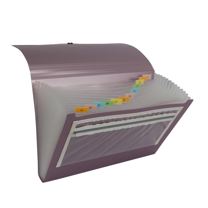 

Bantex Expanding File With Zipper Pocket Folio Lilac #3602 21