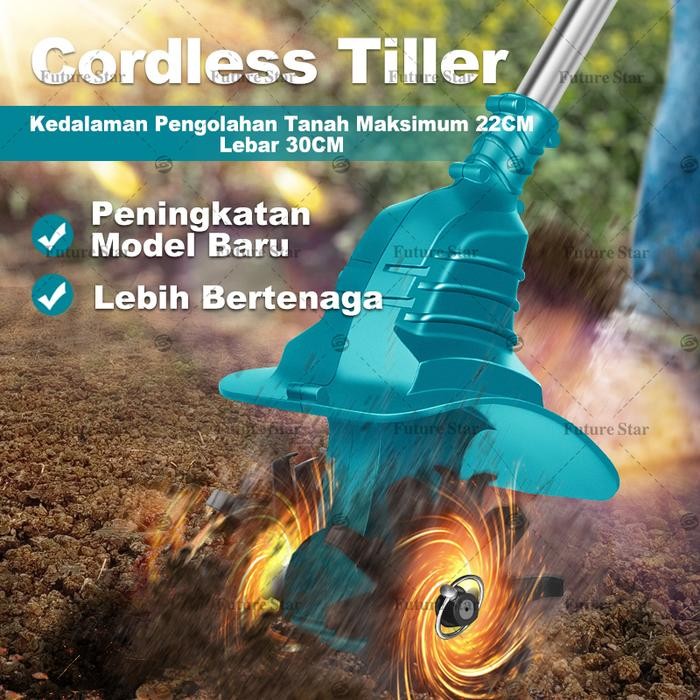 

Mesin Traktor Bajak Tanah / Mini Cordless Tiller / Electric Cultivator Batteries Included /