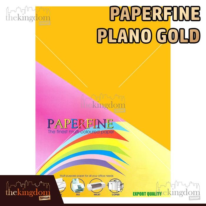 

Paperfine Kertas HVS Warna Plano Gold Kuning Emas 61x86cm 25 Lembar Kode Warna 200