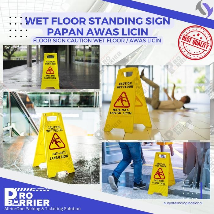 

PAPAN AWAS LICIN / HATI-HATI LICIN / CAUTION WET FLOOR SIGN SIGNAGE / PAPAN PERINGATAN LANTAI BASAH