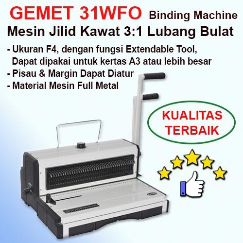 

MESIN JILID KAWAT / BINDING LUBANG BULAT FOLIO F4, A3 - GEMET 31WFO