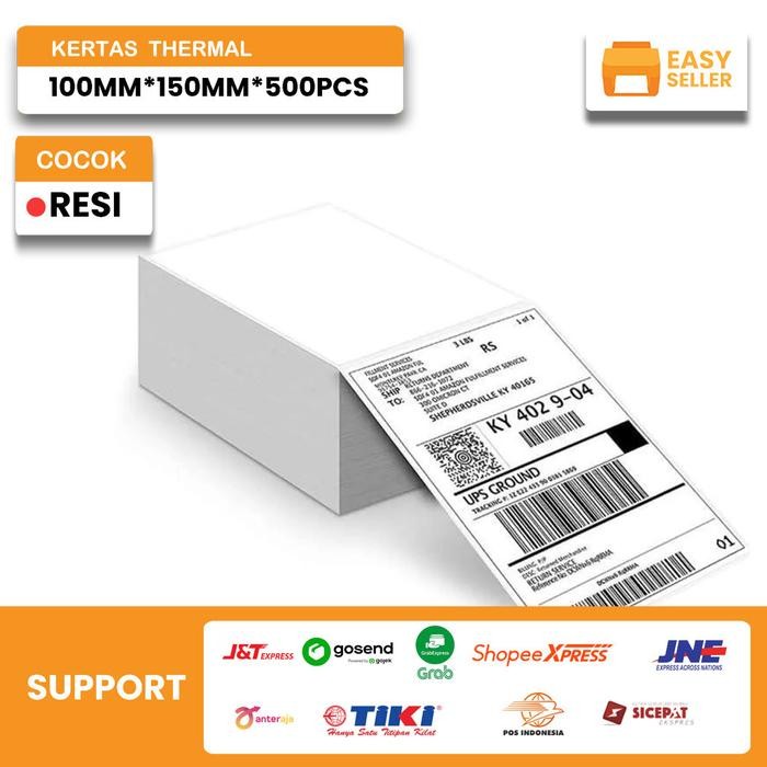 

Label Thermal Resi Stiker A6 100X150 Mm / Kertas Sticker 78 X 100 Mm 300 Lembar / Paper Thermal
