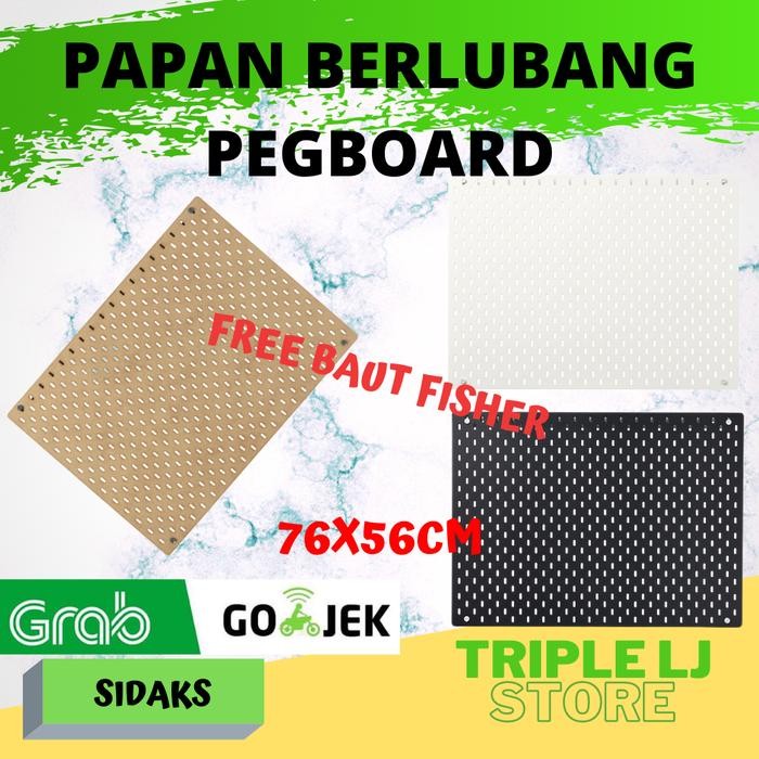 

NEW PRODUK PAPAN BERLUBANG DENGAN GANTUNGAN PEGBOARD HITAM 76X56CM SIDAKS TUTI FRUITY