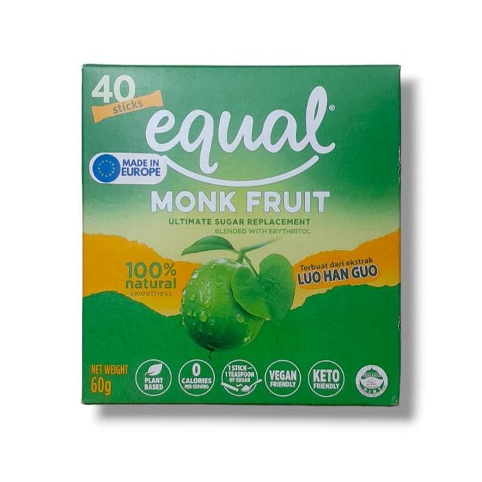 

PEMANIS EQUAL MONK FRUIT 40'S BEBAS KALORI PEMANIS ALAMI FOOD SUGAR Gula Gluten