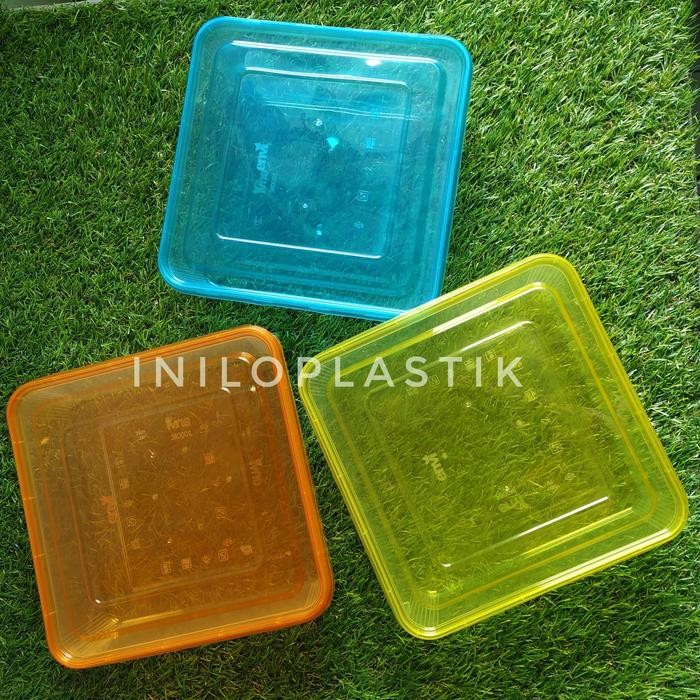 Terbaik 1Pack Thinwal Envi 2000Ml Sq Colour / Thinwall Kotak Plastik 2000 Ml Sq Warna 100% Ori