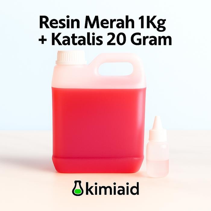 

New Resin Merah 1 Kg + Katalis - Resin Polyester Kerajinan