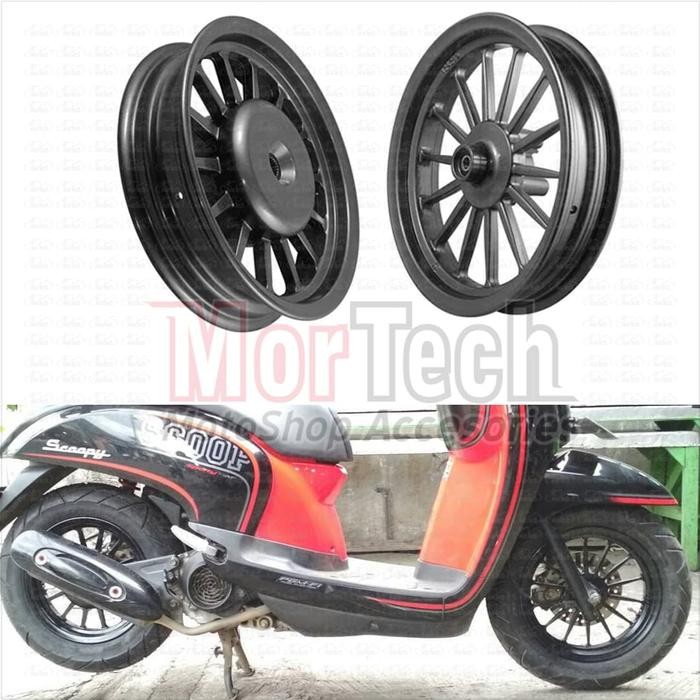 Velg Pelek Rossi Galaxy Model Daytona Ring 12 All New Scoopy 2018 Blac