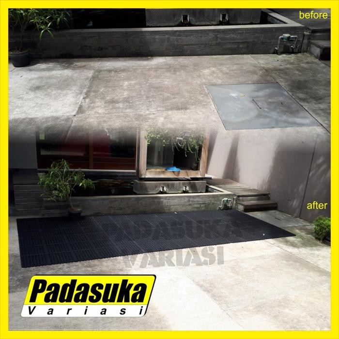 Keset Kaki Anti Slip Keset Karet Lubang Keset Masjid Wudhu Anti Slip Hitam Pasti Ori