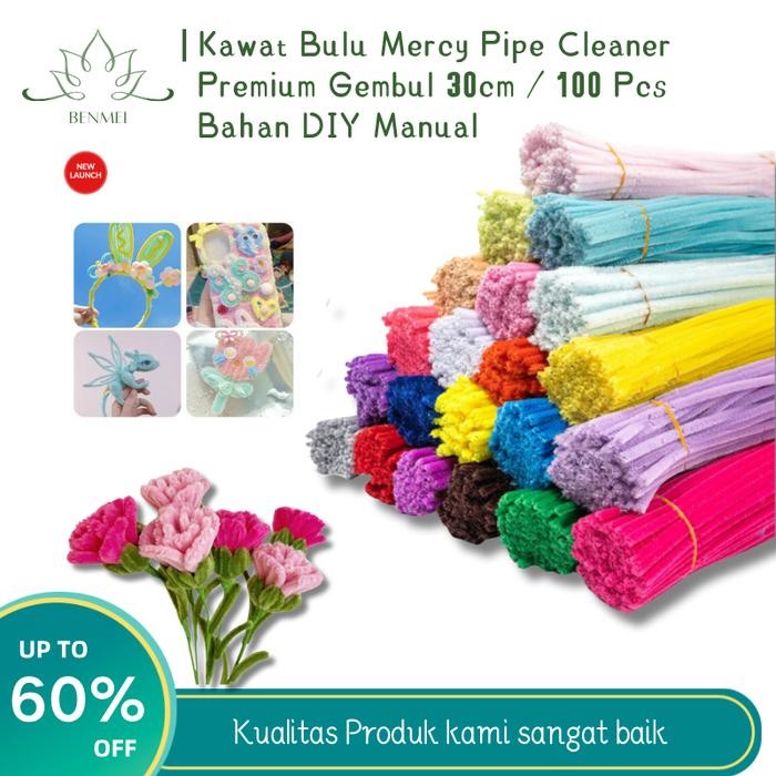 

New Kawat Bulu Mercy Pipe Cleaner Premium Gembul 30cm / 100 Pcs Bahan DIY Manual