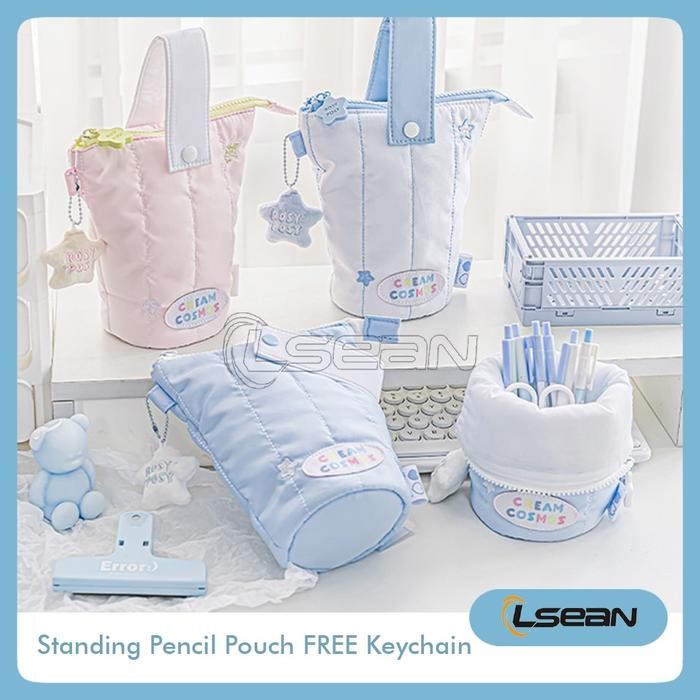 

OJ Pencil Case Pastel Aesthetic Puffy Standing Pouch Organizer Makeup Cosmetic Bag Multifungsi with