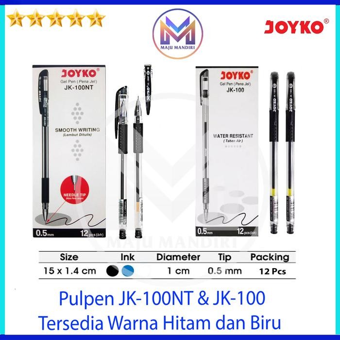 

New Pen Gel Joyko JK 100 - Pulpen JK100 NT / GelPen JK-100 0.5 mm Pen Cair