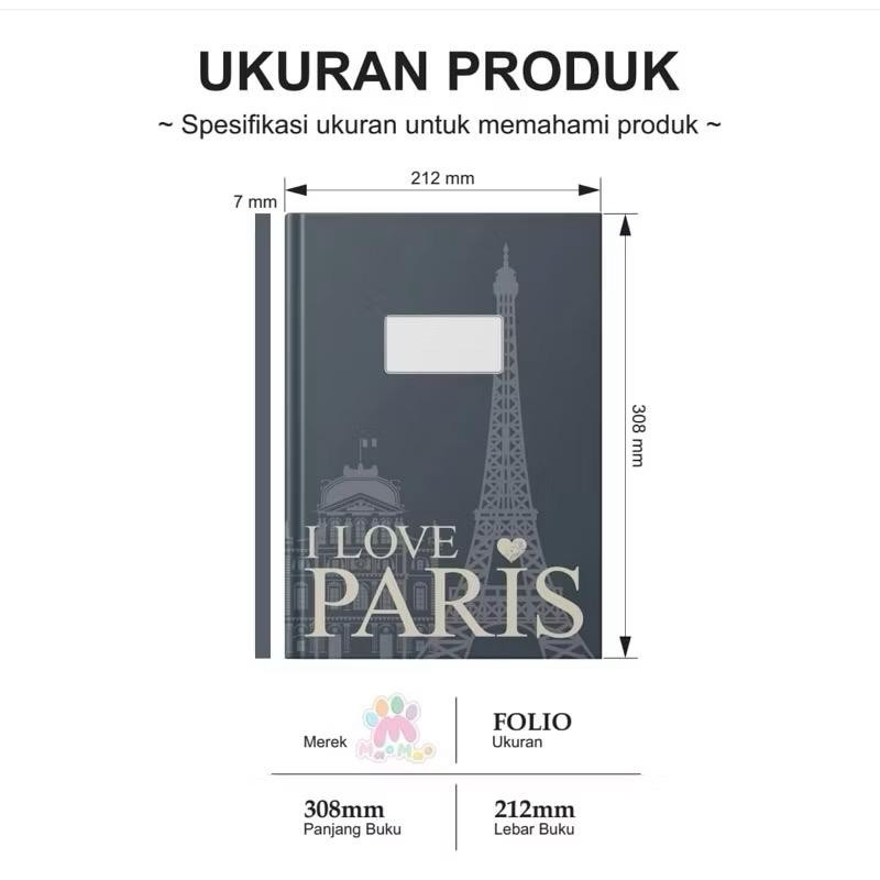 

GB Buku Folio PARIS ITALY LONDON NYC Hard Cover