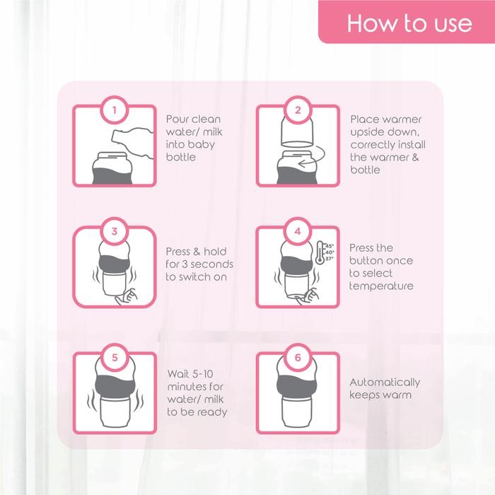 Pilihan- Momama Intelligent Bottle Milk Warmer - Baby Pink Penghangat Asi Pemanas Susu Botol