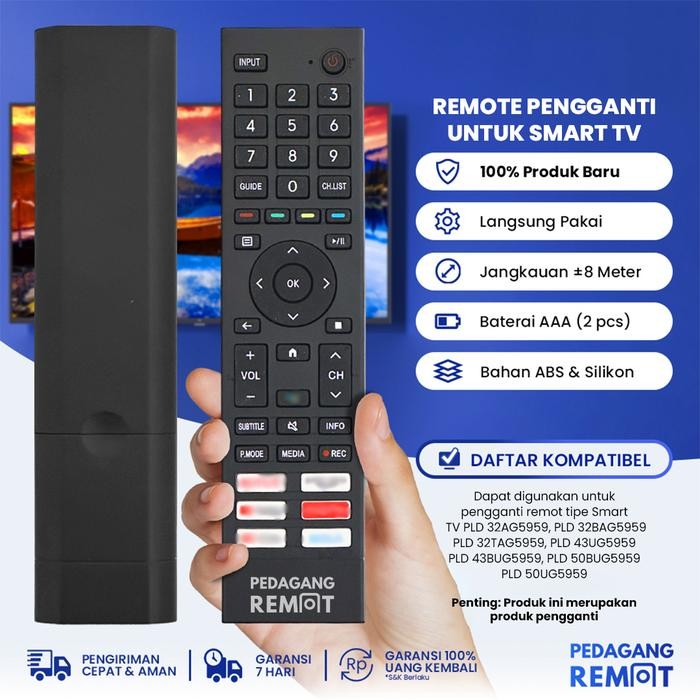New Remote TV Polytron Android Smart TV 81J172 81J208 IR / Remot Polytron