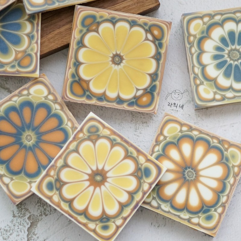 Square Pattern Soap Mandala Flower Texture Make Hand Soap Tool Set Plastic + Square Acrylic Mold