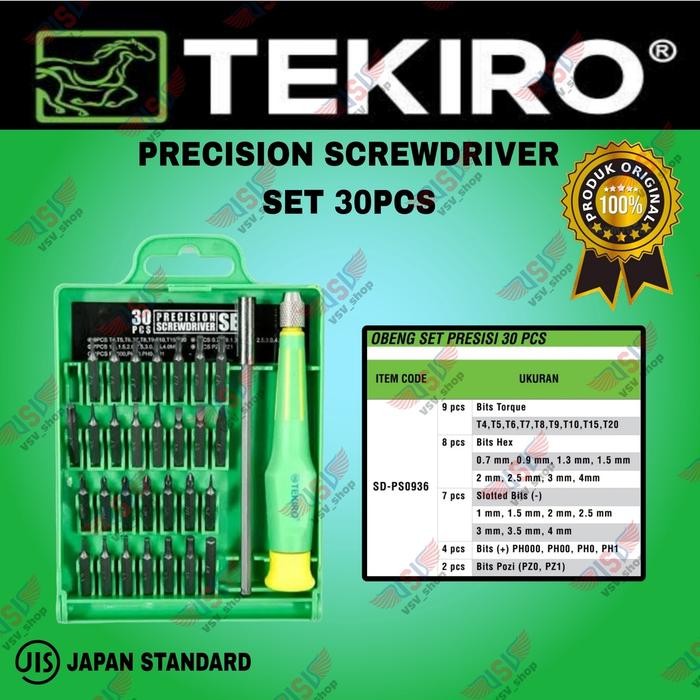 Tekiro Obeng Presisi Set 30Pcs Obeng Jam Hp Laptop Precision Screwdriver