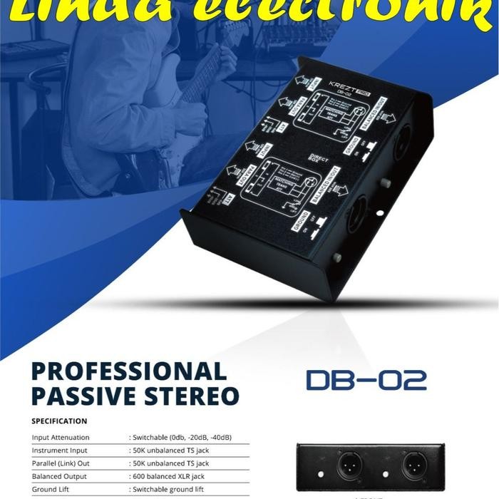 Direct Box KREZT PRO DB-02 Passive Stereo DI BOX Pasif