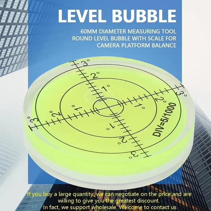Round universal bubble level-waterpass bulat-ukur kedataran sudut slop