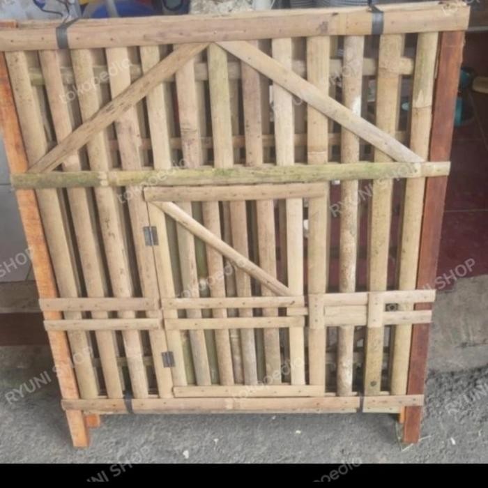 KANDANG BAMBU LIPAT BONGKAR PASANG UNTUK AYAM JAGO, ANGSA, KALKUN