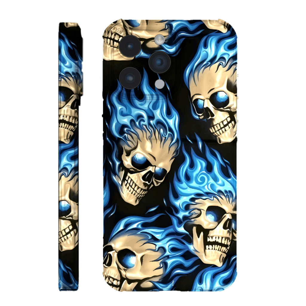 Hardcase Kepala Tengkorak Berapi Iphone 14 pro Iphone 15 Plus Iphone 12 pro Iphone 7/8 Iphone 15 Cas