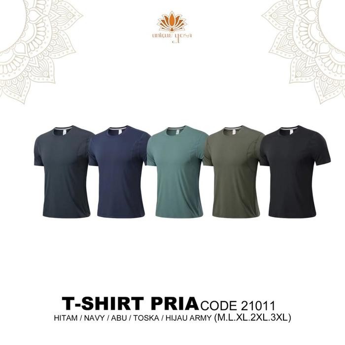Kaos Olahraga Senam Yoga Pria Gym Running Dry Fit / Baju Sport Pria