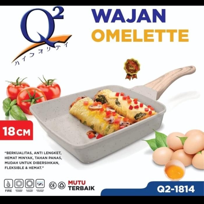 Terbaik Wajan Omelette/Wajan Frypan Telur Omelette Omelet Egg Tamagoyaki Kotak Marble Anti Lengket