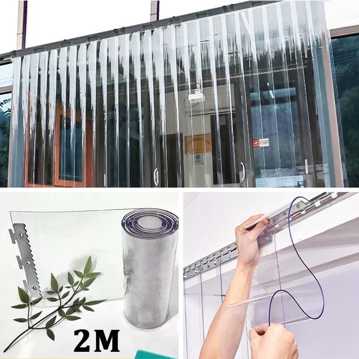 1Pcs Tirai Pvc Plastik Tirai Plastik Tirai Plastik Tirai Pvc Bening (Khusus Ruanga Ac) Promo 