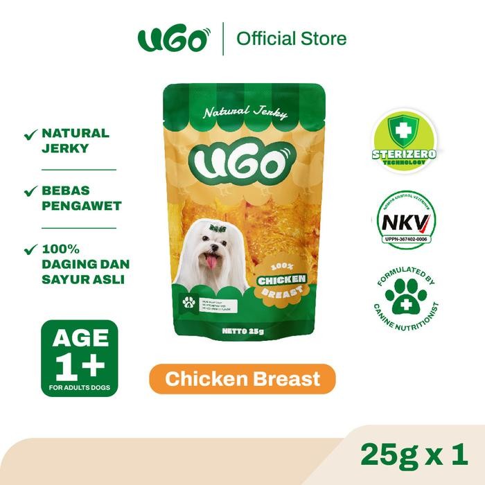 Terlaris UGO Dehydrated Treats - Chicken Breast Jerky Snack Anjing - 25gr SALE