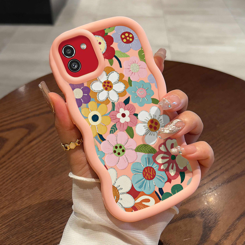 Casing Untuk Samsung A03 A03s A02s M02s F02s Case Casing Bunga Jepang Korea pola HP Cesing lunak Sil