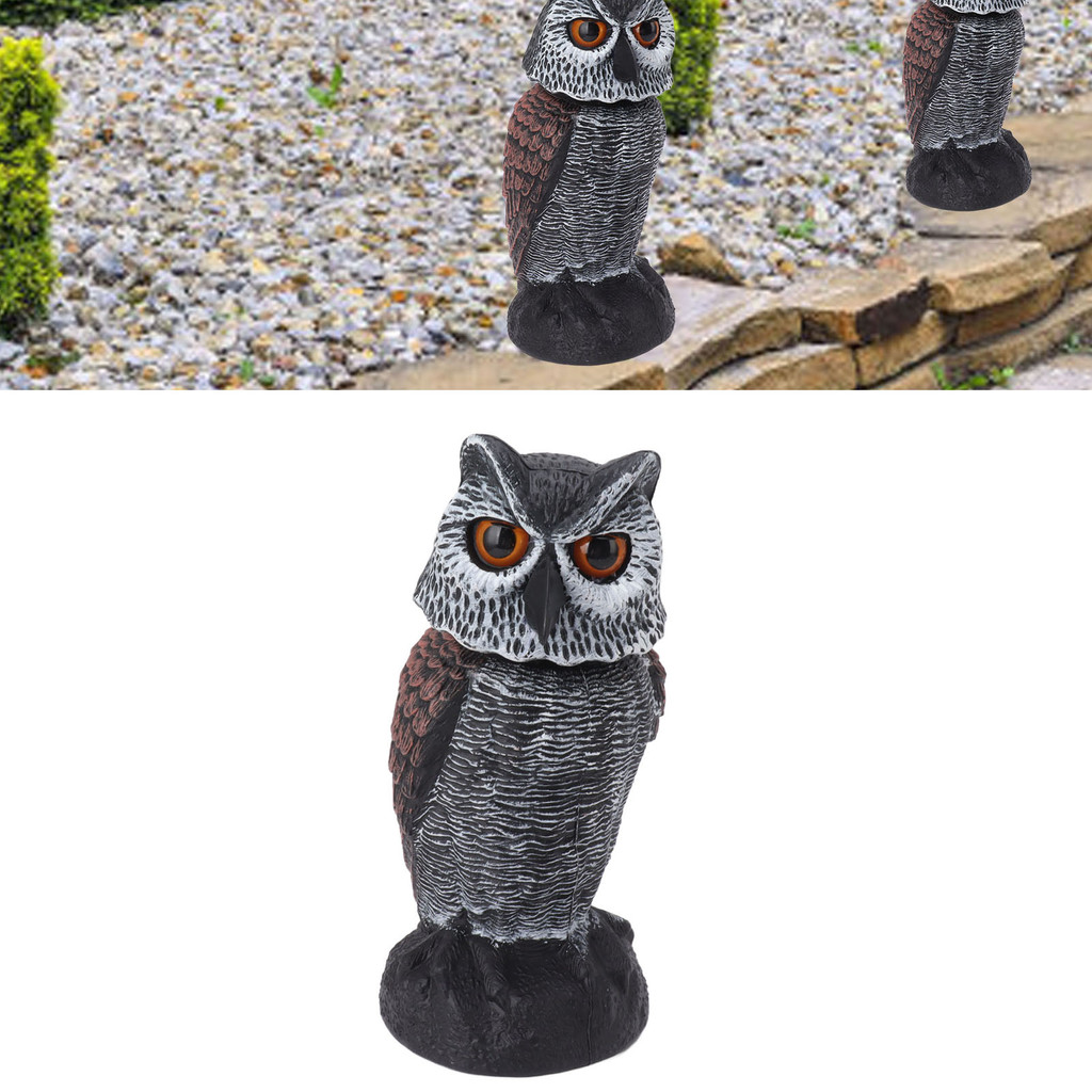 Owl Decoy to Scare Birds Owl Decoy Plastic Shake Head Owl Decoy To Scare Birds Away Scarecrow Fake