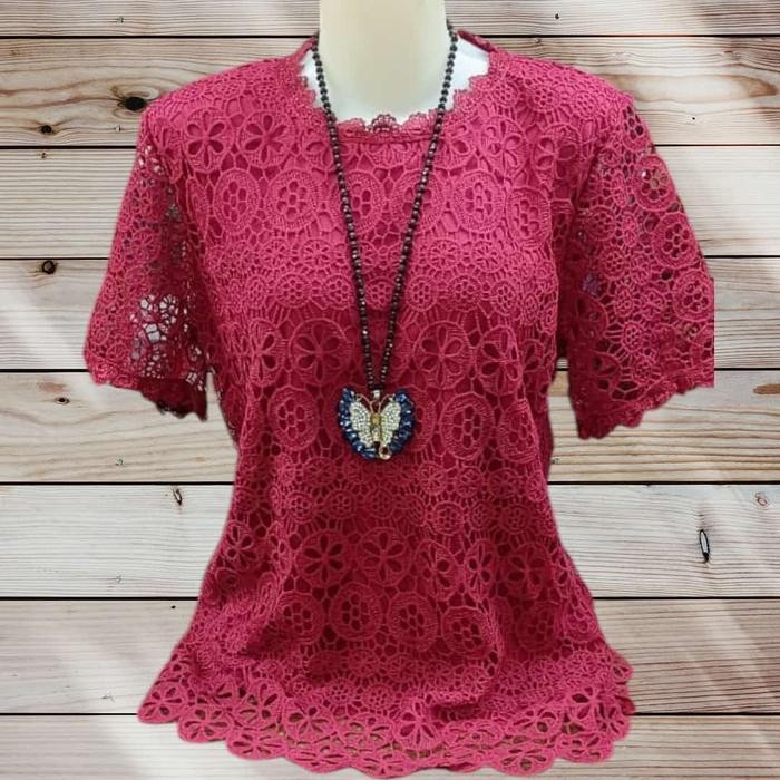 PICKCLOTH - D 51985 atasan blus terbaru wanita murah kekinian jumbo brokat premium bluse cewe