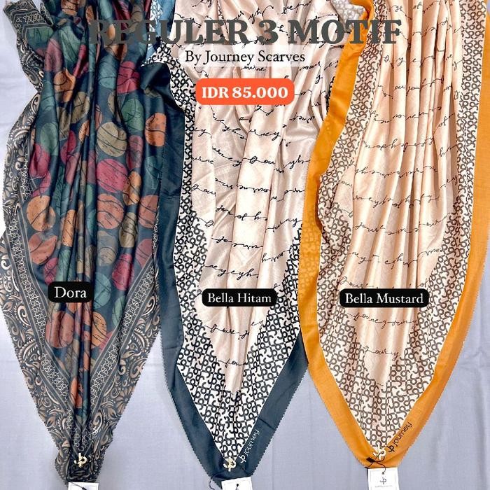 Top DORA dan BELLA series Journey Scarves 3 motif januari