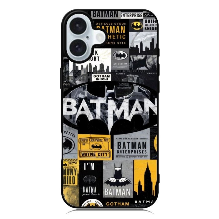Hybrid Case Casing Custom iPhone 17 16 15 14 13 12 11 Pro Max Plus Air Mini XR Batman GN1075