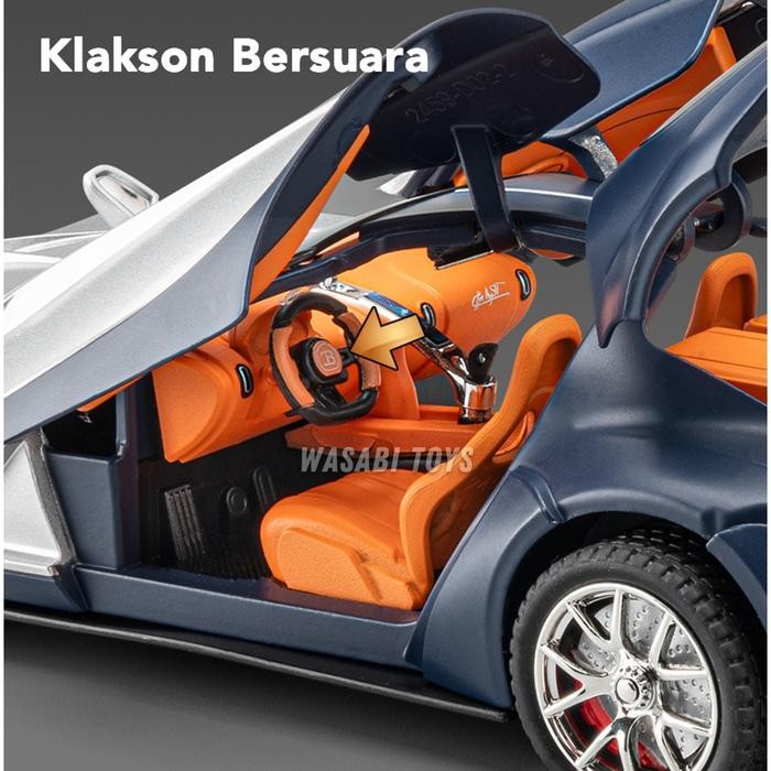 STOK TERBATAS  DIECAST 1:24 MOBIL BUGATTI ATLANTIC (FITUR LAMPU, KLAKSON, BAN BELOK, SUSPENSI,
